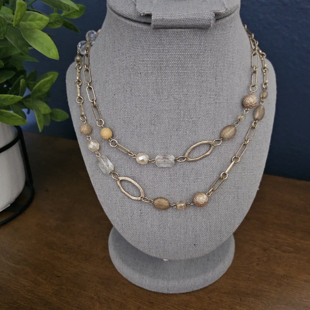 Gold and Glass beaded Necklace